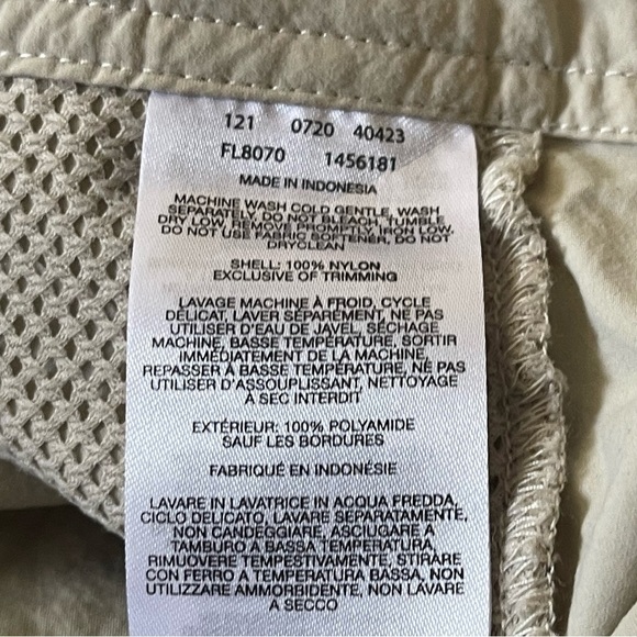 Women's Columbia PFG  tan cargo Pants size 10 R nylon lightweight Omni-shade - Picture 11 of 12